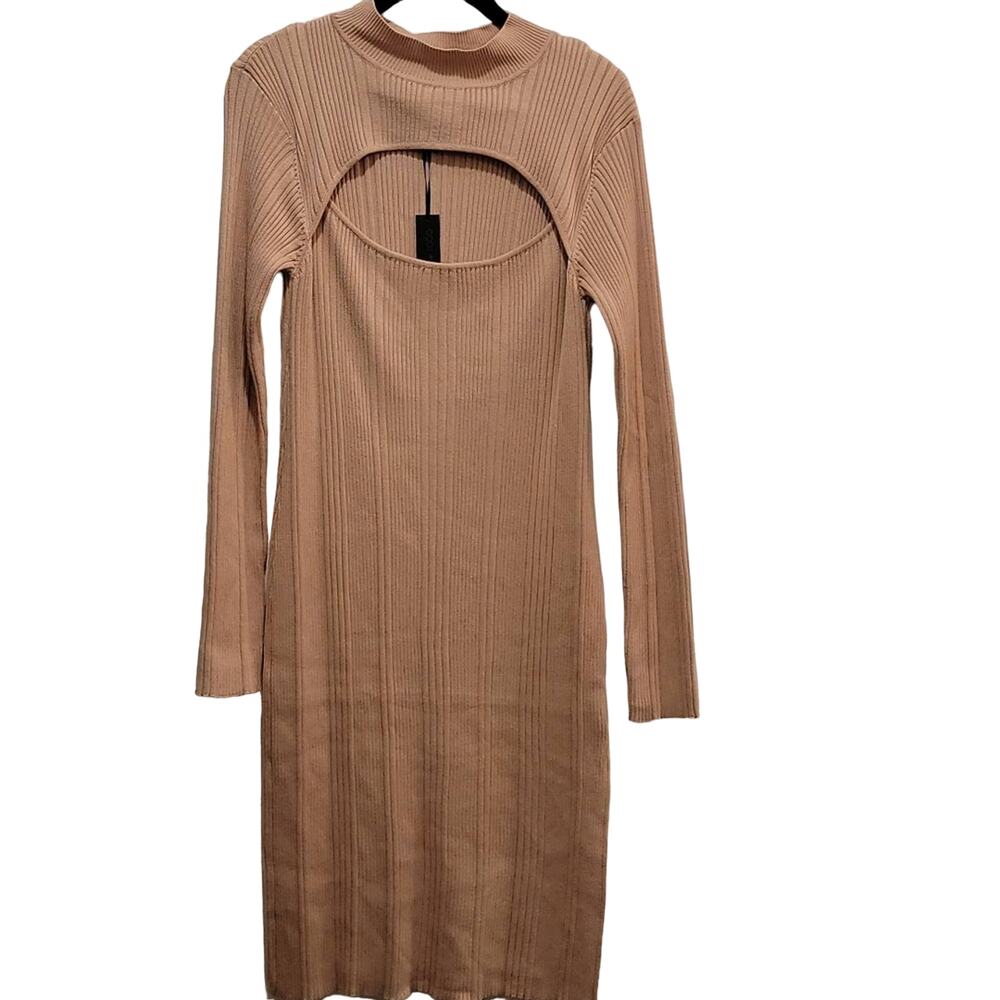 NWT House of Harlow 1960 Mock Neck Cutout Sweater Dress, XL